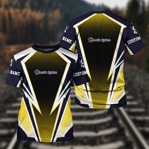 Railspirit Personalized Chessie System Railroad T-Shirt Lightning Graphic Style Shirt Gift Idea For Train Lover