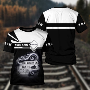 Railspirit Personalized Chessie System Railroad T Shirt Train Ticket American Locomotive Printed Train