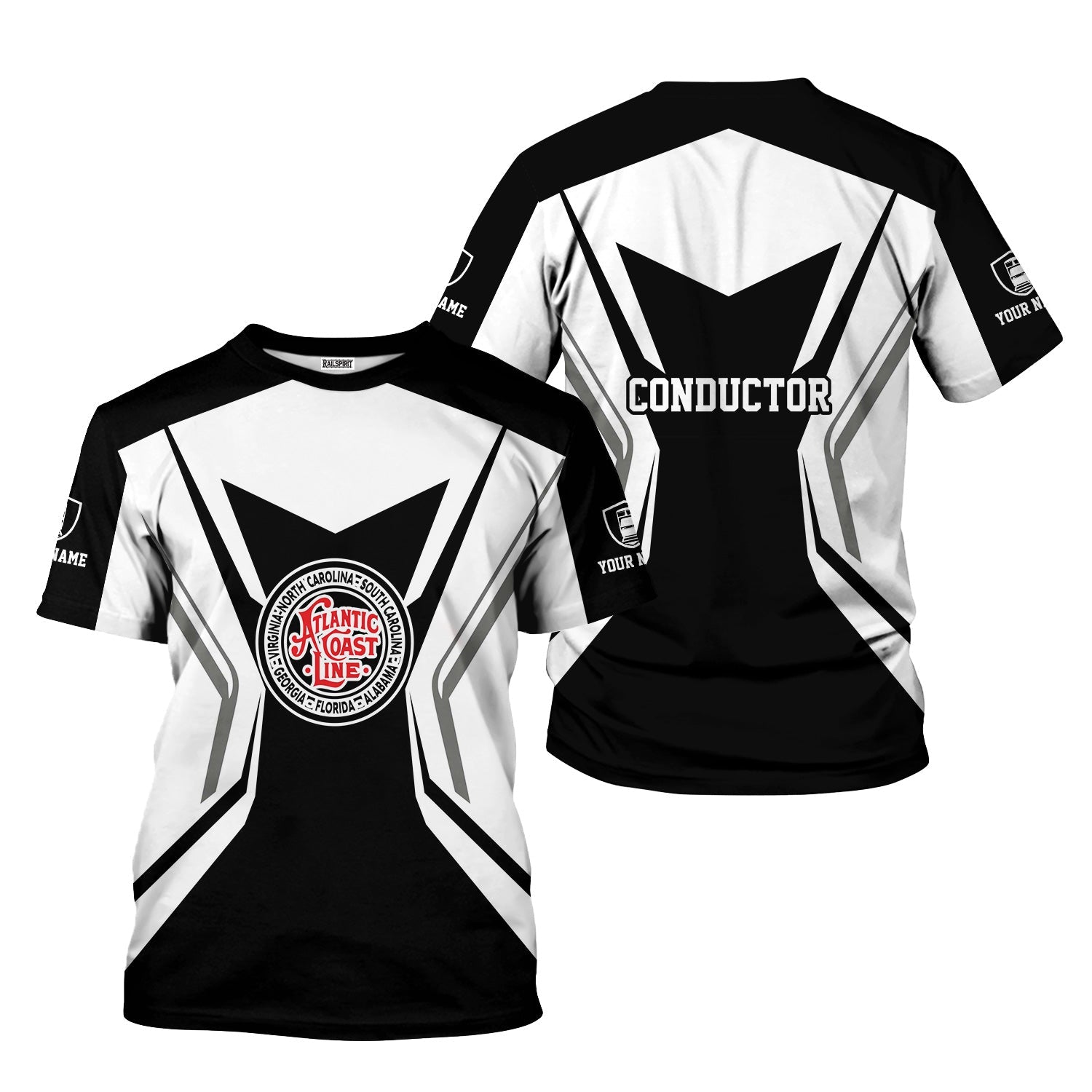 Railspirit Personalized Atlantic Coast Line Railroad T-Shirt Unique Style with Custom Job Train Shirt