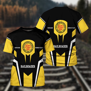 Railspirit Personalized Atlantic Coast Line Railroad T-Shirt Custom Year Railroader Shirt Gift Idea For Train Lover