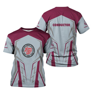 Railspirit Personalized Atlantic Coast Line Railroad T-Shirt Futuristic Design with Custom Job Train Shirt