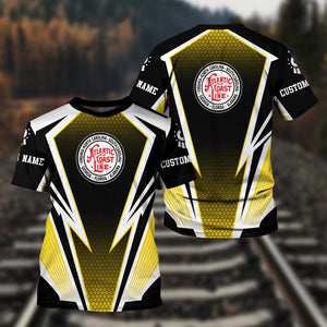 Railspirit Personalized Atlantic Coast Line Railroad T-Shirt Lightning Graphic Style Shirt Gift Idea For Train Lover