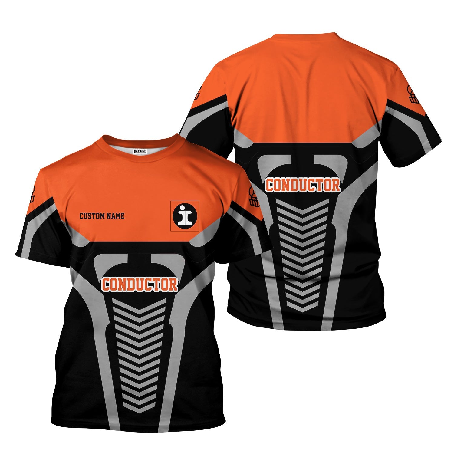 Railspirit Personalized Illinois Central Railroad T-Shirt Track-Inspired with Custom Job Position Train Shirt