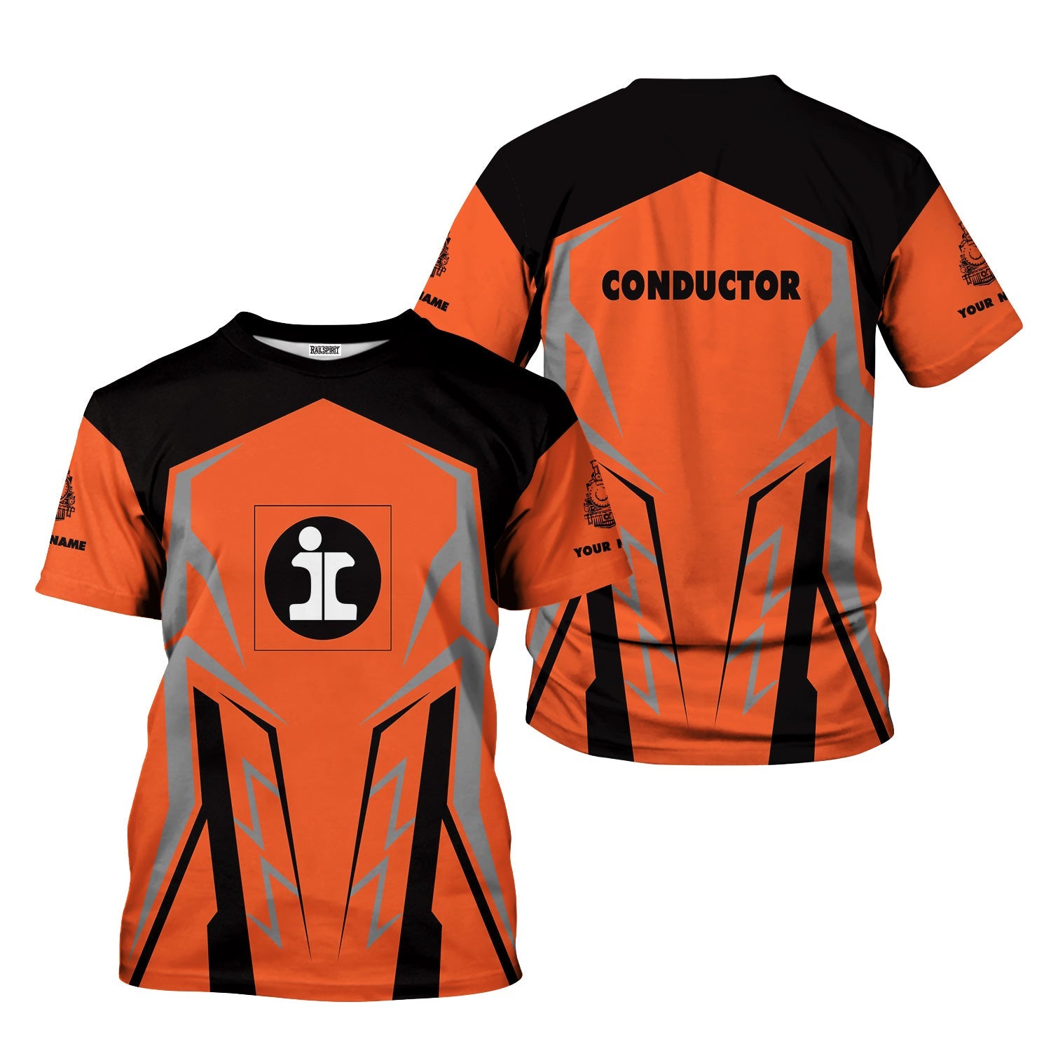 Railspirit Personalized Illinois Central Railroad T-Shirt Futuristic Design with Custom Job Train Shirt