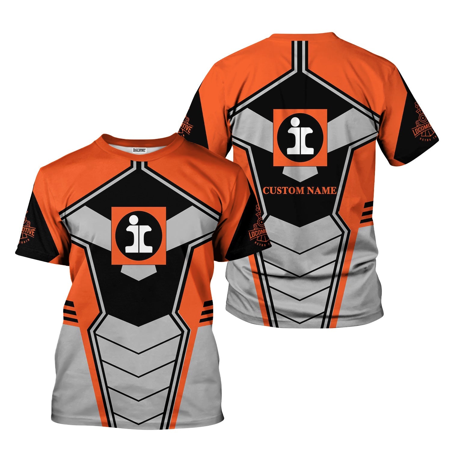 Railspirit Personalized Illinois Central Railroad T-Shirt Engine-Inspired Style Train Shirt for Railroad Fanatic