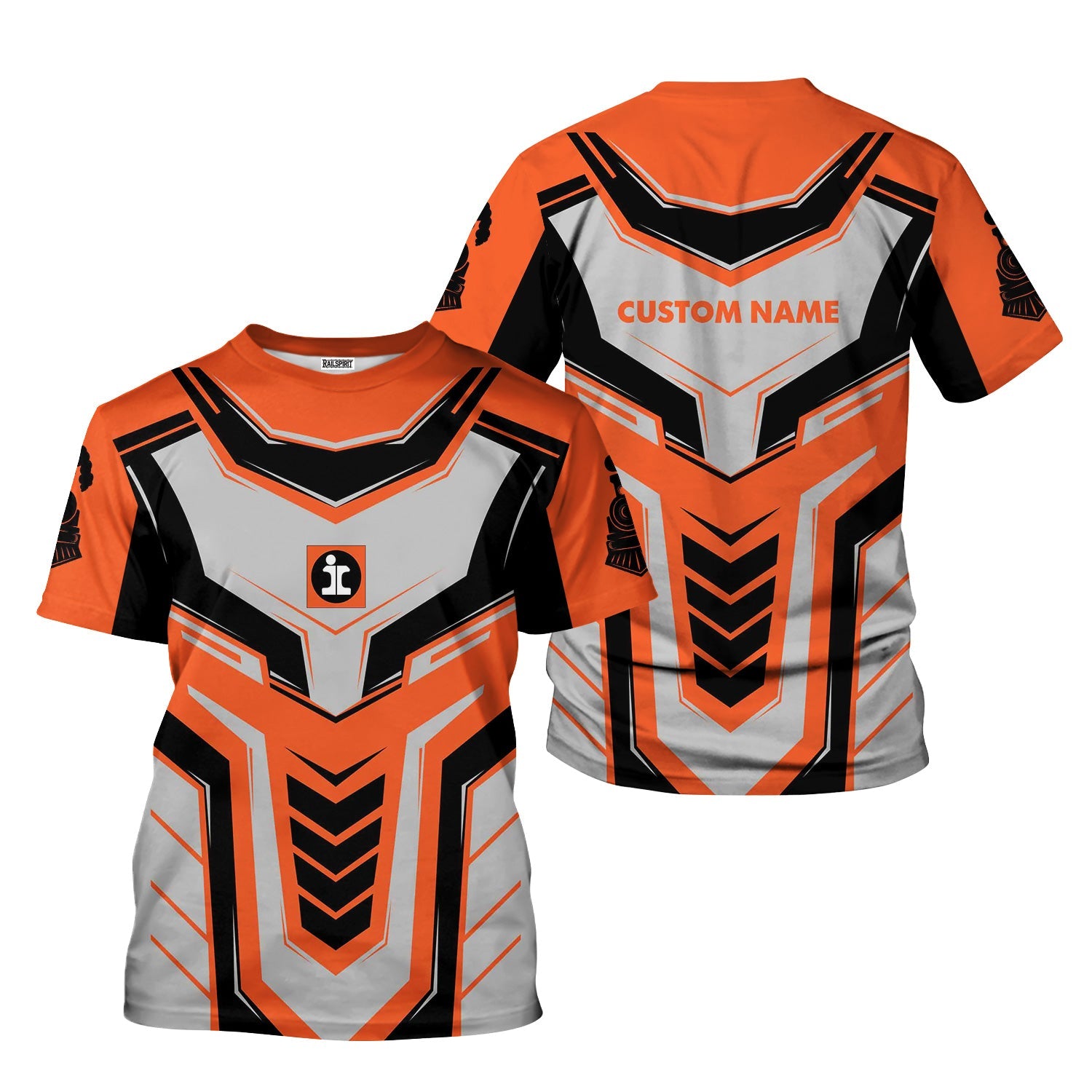 Railspirit Personalized Illinois Central Railroad T-Shirt Armor-Inspired Design Train Shirt All Over Print