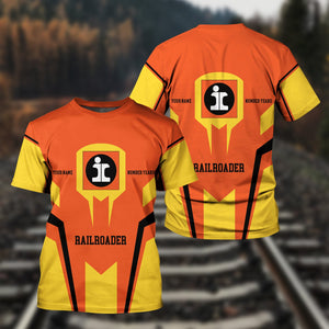 Railspirit Personalized Illinois Central Railroad T-Shirt Custom Year Railroader Shirt Gift Idea For Train Lover