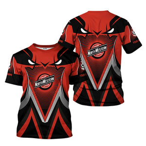 Railspirit Personalized Chicago and North Western Railway T-Shirt Vibrant Graphic Pattern Shirt For Train Enthusiasts