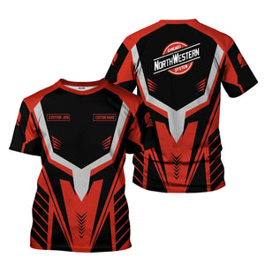 Railspirit Personalized Chicago and North Western Railway T-Shirt Workwear-Inspired with Custom Position Train Shirt