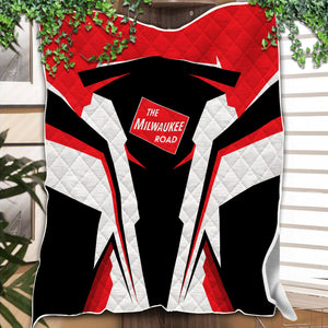 Railspirit Personalized Chicago, Milwaukee, St. Paul and Pacific Railroad Premium Quilts Milwaukee Road Strong Line Train Premium Quilts Gift Idea For Train Lover