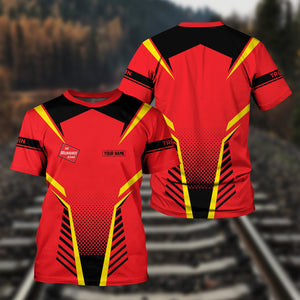 Railspirit Personalized Chicago, Milwaukee, St. Paul and Pacific Railroad T Shirt Unisex Milwaukee Road Train Shirt All Over Print