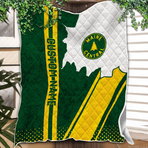Railspirit Personalized Maine Central Railroad Premium Quilts Vintage All Over Printed Premium Quilts