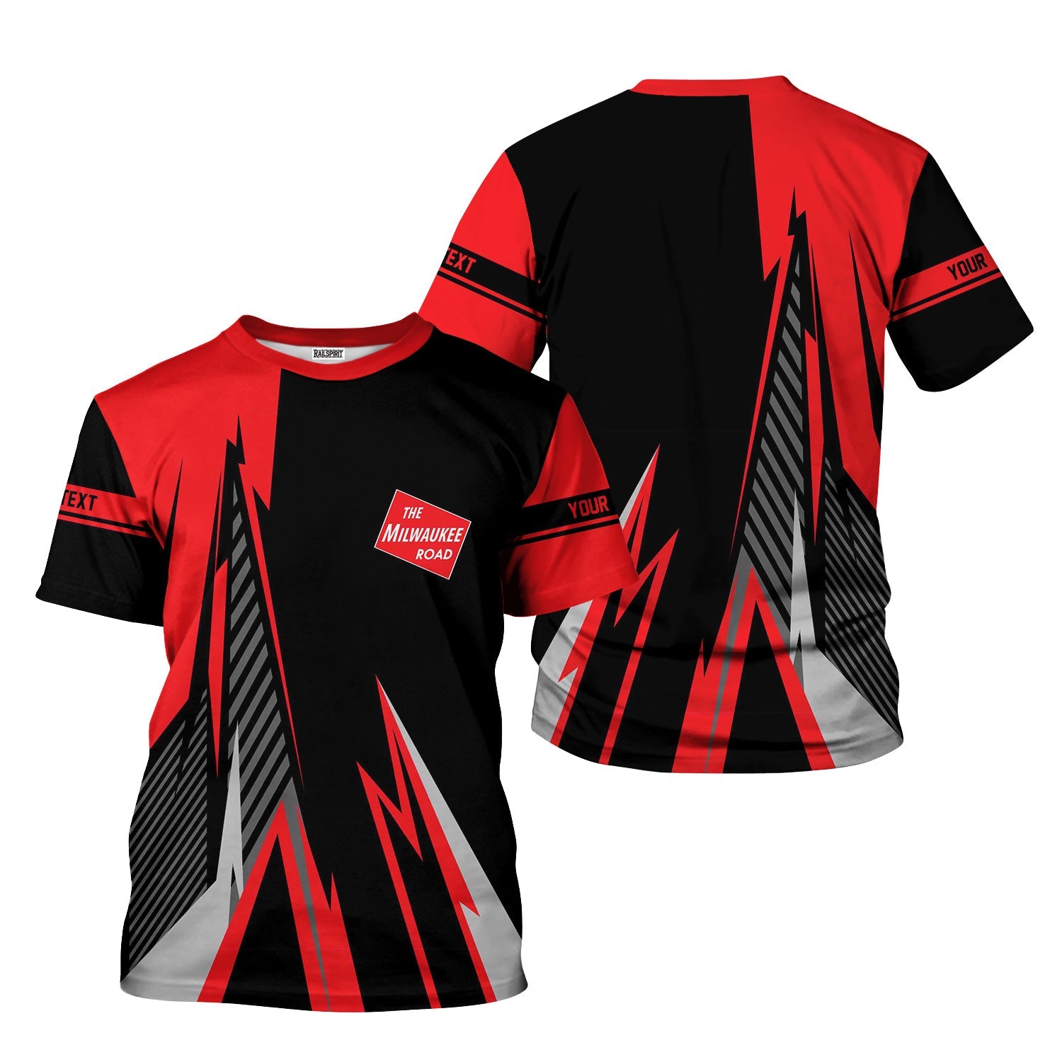 Railspirit Personalized Chicago, Milwaukee, St. Paul and Pacific Railroad T-Shirt Lightning-Inspired Railway Style Milwaukee Road Shirt