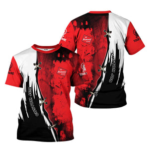 Railspirit Personalized Chicago, Milwaukee, St. Paul and Pacific Railroad T-Shirt Retro Stitches with Custom Position Milwaukee Road Train Shirt