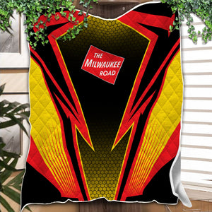 Railspirit Chicago, Milwaukee, St.Paul and Pacific Railroad Premium Quilts Lightning Graphic Style Milwaukee Road Premium Quilts Gift For Train Lover