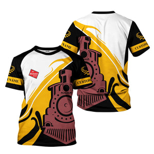 Railspirit Personalized Chicago, Milwaukee, St.Paul and Pacific Railroad T-Shirt Flame-Inspired Style Milwaukee Road Shirt Gift Idea For Train Lovers