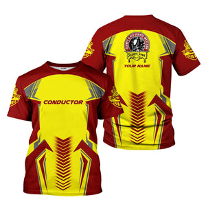 Railspirit Personalized Denver and Rio Grande Western Railroad T-Shirt Standout Style with Custom Position Train Shirt