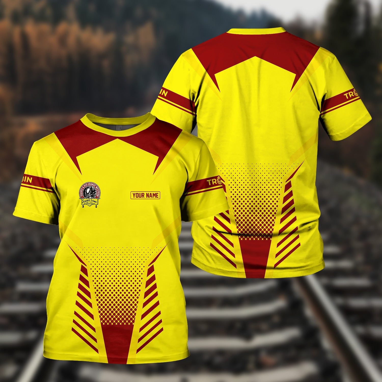 Railspirit Personalized Denver and Rio Grande Western Railroad T Shirt Unisex Train Shirt All Over Print