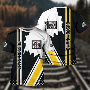 Railspirit Personalized Western Pacific Railroad T-Shirt All Over Printed Unisex Shirt