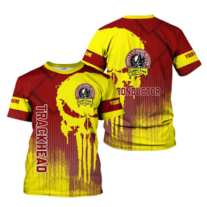 Railspirit Personalized Denver and Rio Grande Western Railroad T-Shirt Skull Design with Custom Job Train Shirt for Trackhead Crew