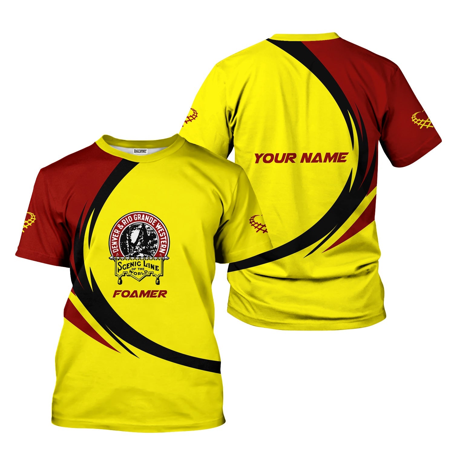 Railspirit Personalized Denver and Rio Grande Western Railroad T-Shirt Unique Graphic Style Shirt For Train Enthusiasts