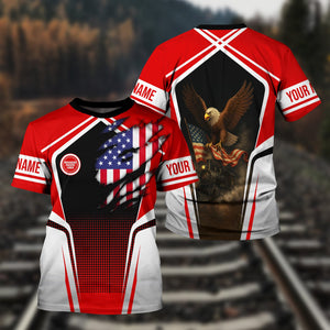 Railspirit Personalized Missouri Pacific Railroad T Shirt American Eagle Vintage Train Shirt