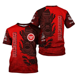 Railspirit Personalized Missouri Pacific Railroad T-Shirt Blazing Style with Custom Position Train Shirt