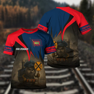 Railspirit Personalized Wabash Railroad T-Shirt Angry Train Shirt Gift Idea For Train Lover