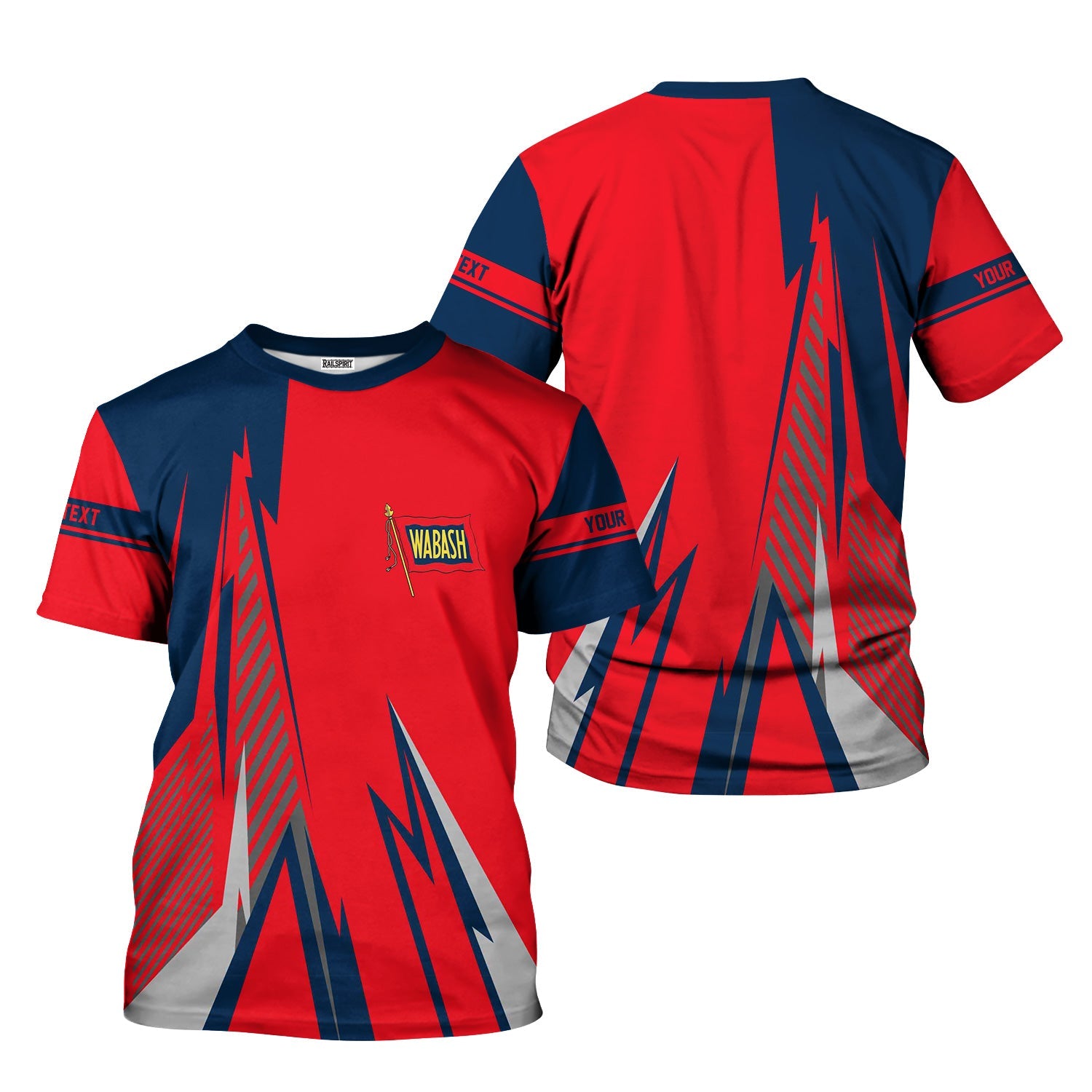 Railspirit Personalized Wabash Railroad T-Shirt Lightning-Inspired Railway Style Shirt For Train Lovers