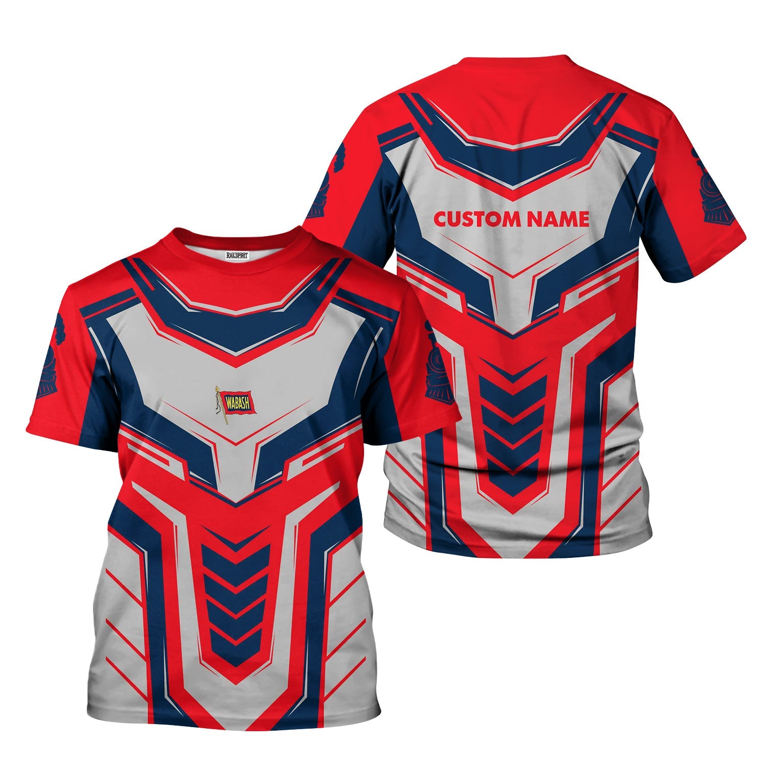 Railspirit Personalized Wabash Railroad T-Shirt Armor-Inspired Design Train Shirt All Over Print
