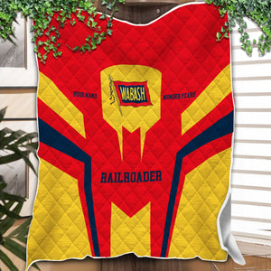 Railspirit Personalized Wabash Railroad Premium Quilts Custom Year Railroader Gift Idea For Train Lover