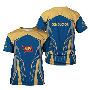 Railspirit Personalized Wabash Railroad T-Shirt Futuristic Design with Custom Job Train Shirt