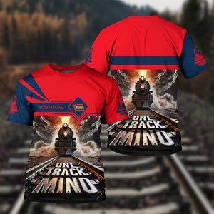 Railspirit Personalized Wabash Railroad T Shirt One Track Mind Train Printed Shirt