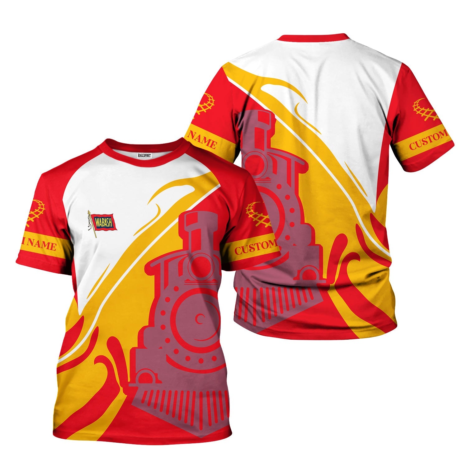 Railspirit Personalized Wabash Railroad T-Shirt Flame-Inspired Style Shirt Gift Idea For Train Lovers