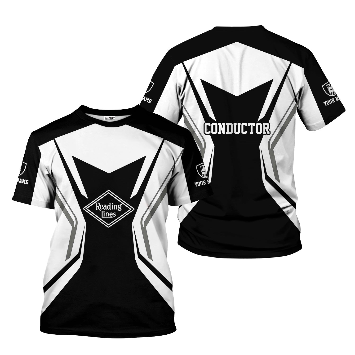 Railspirit Personalized Reading Railroad T-Shirt Unique Style with Custom Job Train Shirt