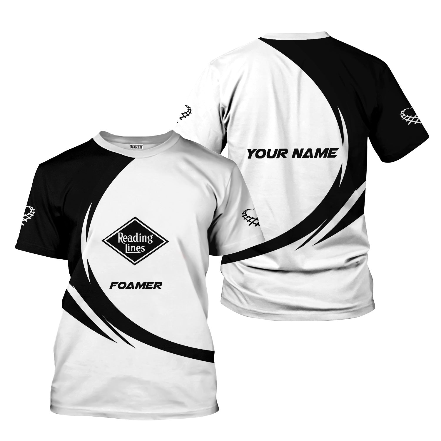 Railspirit Personalized Reading Railroad T-Shirt Unique Graphic Style Shirt For Train Enthusiasts