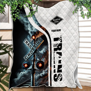 Railspirit Personalized Reading Railroad Premium Quilts Railroad Crossing Sign Quilts All Over Print