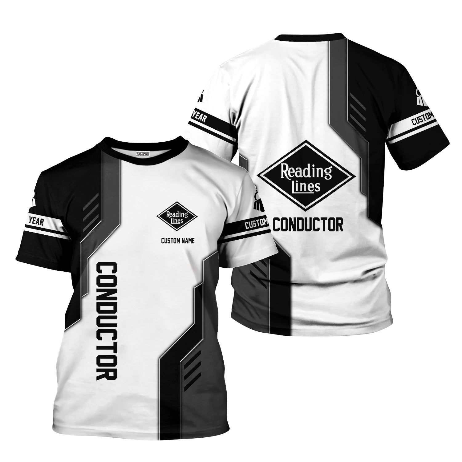 Railspirit Personalized Reading Railroad T-Shirt Unique Railway Style with Custom Job Train Shirt