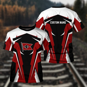 Railspirit Personalized Lehigh Valley Railroad T Shirt Strong Line Style Train Unisex Shirt All Over Print