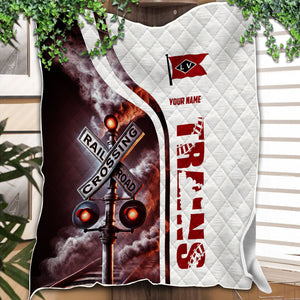 Railspirit Personalized Lehigh Valley Railroad Premium Quilts Railroad Crossing Sign Quilts All Over Print