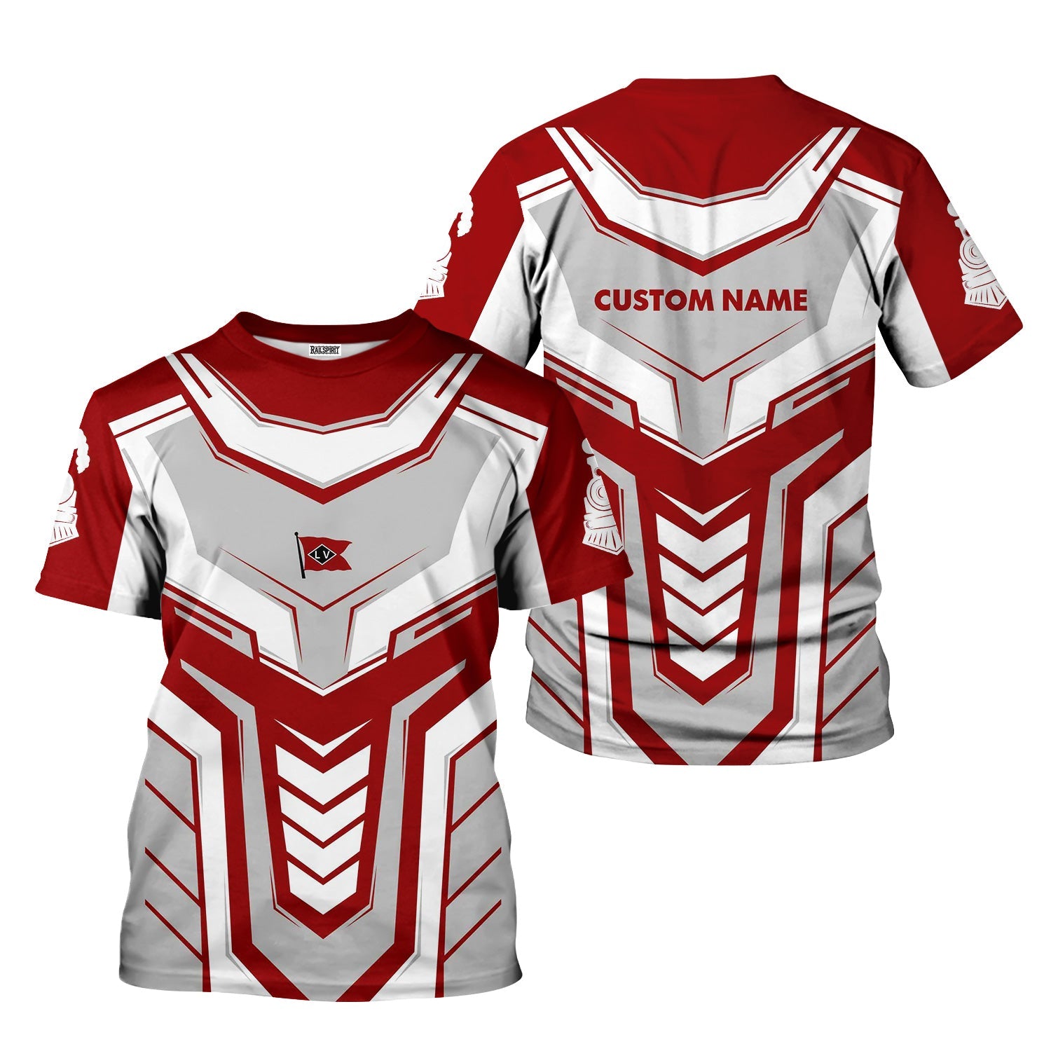 Railspirit Personalized Lehigh Valley Railroad T-Shirt Armor-Inspired Design Train Shirt All Over Print