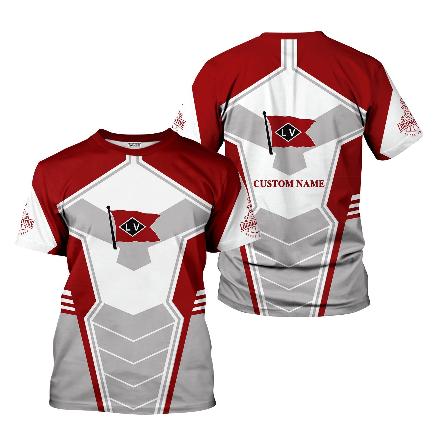 Railspirit Personalized Lehigh Valley Railroad T-Shirt Engine-Inspired Style Train Shirt for Railroad Fanatic