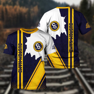 Railspirit Personalized Chesapeake and Ohio Railway T-Shirt C&O All Over Printed Unisex Shirt