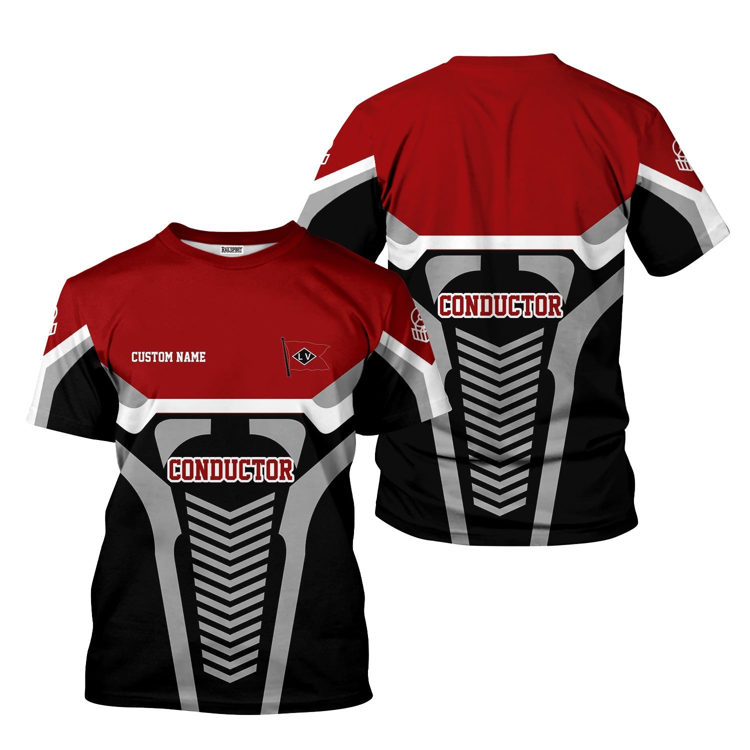 Railspirit Personalized Lehigh Valley Railroad T-Shirt Track-Inspired with Custom Job Position Train Shirt