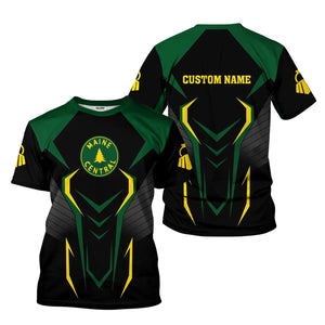 Railspirit Personalized Maine Central Railroad T-Shirt Dynamic Design Style Perfect Shirt for Train Enthusiasts