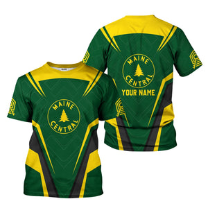 Railspirit Personalized Maine Central Railroad T-Shirt Railway Inspired Apparel Train Shirt for Train Lovers