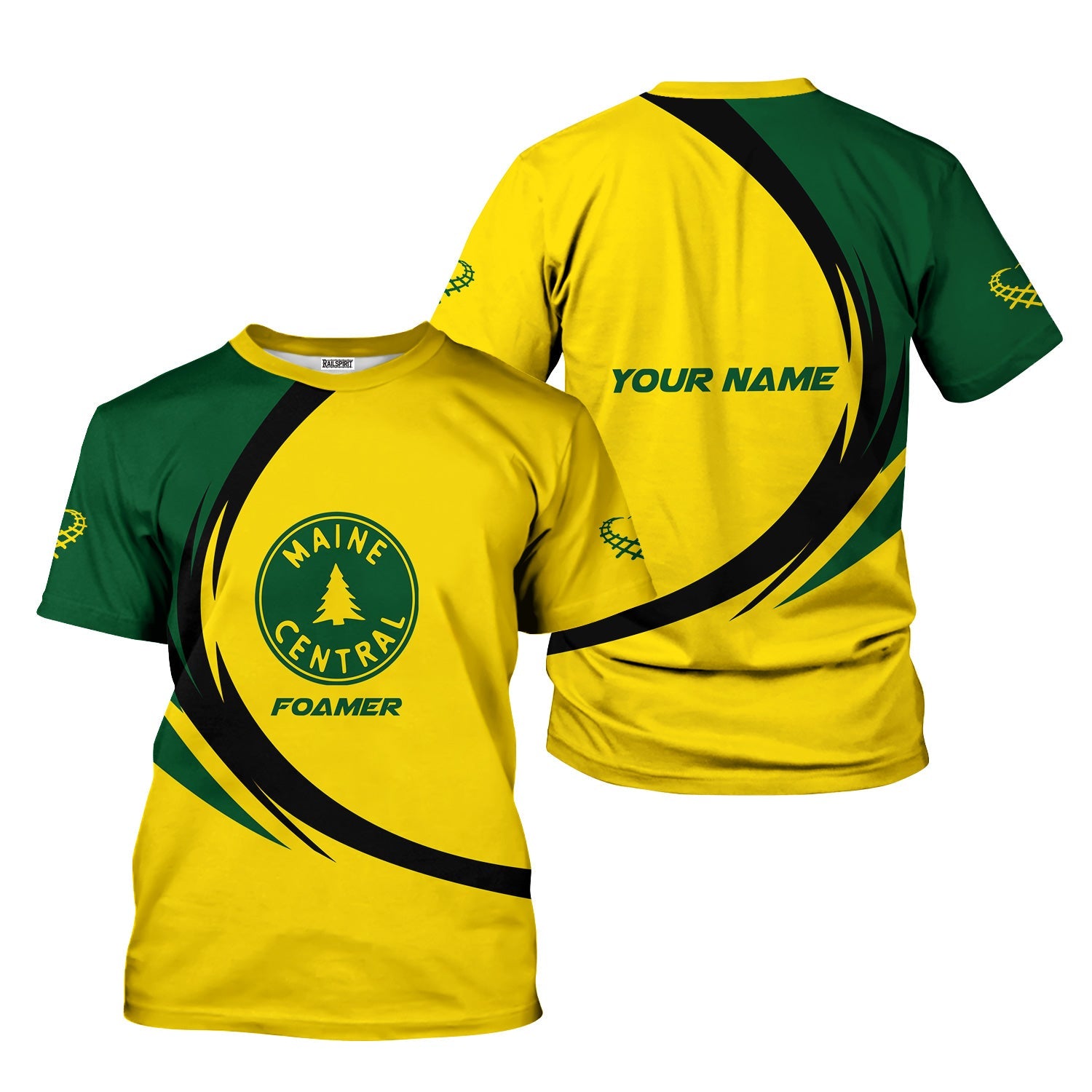 Railspirit Personalized Maine Central Railroad T-Shirt Unique Graphic Style Shirt For Train Enthusiasts