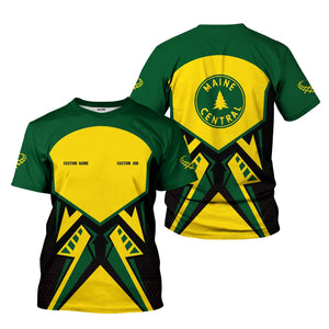 Railspirit Personalized Maine Central Railroad T-Shirt Vibriant Style with Custom Position Train Shirt