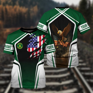 Railspirit Personalized Maine Central Railroad T Shirt American Eagle Vintage Train Shirt