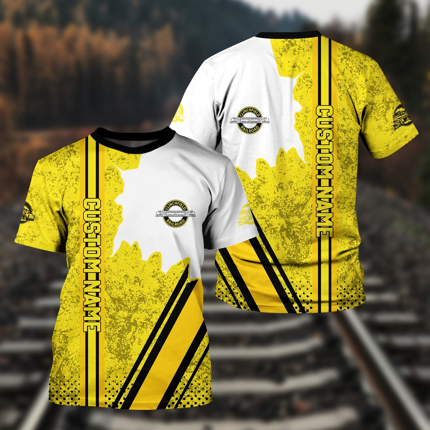 Railspirit Personalized Clinchfield Railroad T-Shirt All Over Printed Unisex Shirt